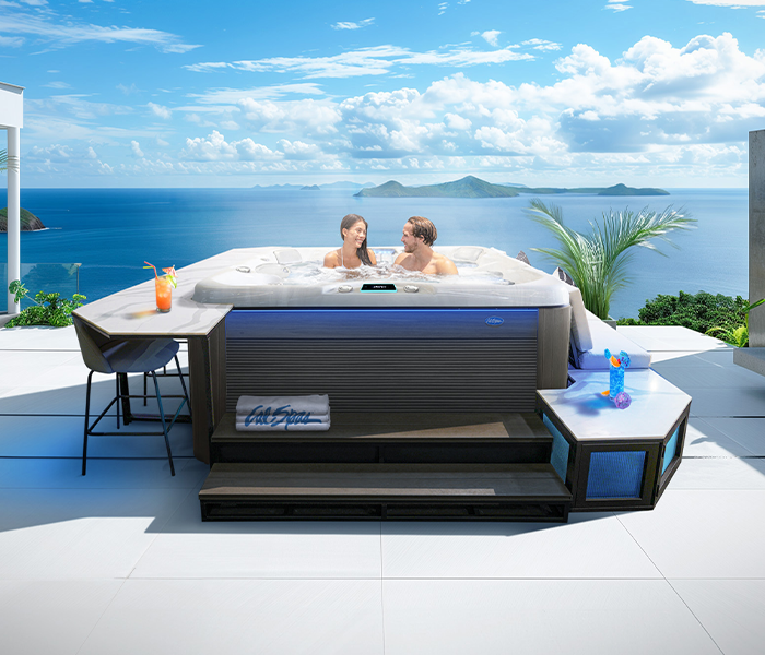 Calspas hot tub being used in a family setting - Mountain View